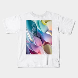 Abstract, Marble, Watercolor, Colorful, Vibrant Colors, Textured Painting, Texture, Gradient, Wave, Fume, Wall Art, Modern Art Kids T-Shirt